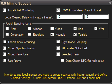 zero mining support tab